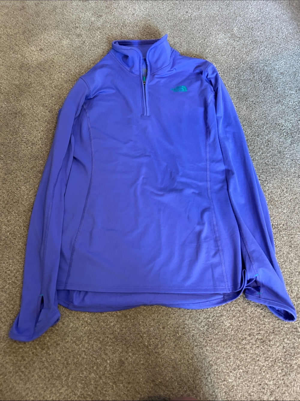 The North Face Men's Purple Zip-Quarter Performance Top